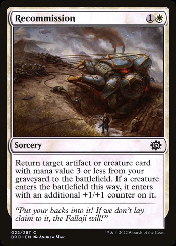 Recommission (BRO) #22 | Dragon Shield MTG Card Manager