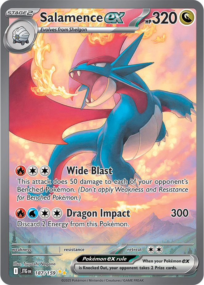 Salamence ex (JTG) #187 | Dragon Shield Poké TCG Card Manager